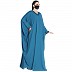 Nida Matte kaftan abaya with lacework- Teal Nida Matte kaftan abaya with lacework- Teal