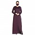 Elegant abaya with front open slit- Burgundy Elegant abaya with front open slit- Burgundy