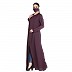 Elegant abaya with front open slit- Burgundy Elegant abaya with front open slit- Burgundy