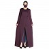 Elegant abaya with front open slit- Burgundy Elegant abaya with front open slit- Burgundy