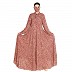 Printed abaya with large flare at bottom Printed abaya with large flare at bottom