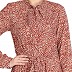 Printed abaya with large flare at bottom Printed abaya with large flare at bottom