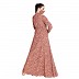 Printed abaya with large flare at bottom Printed abaya with large flare at bottom