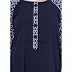 A beautiful simple abaya with printed sleeves- Navy blue