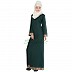 A-line Abaya- Bottle Green Color A-line Abaya- Bottle Green Color