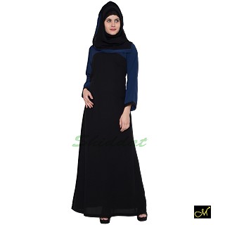 Casual Abaya- Black and Blue