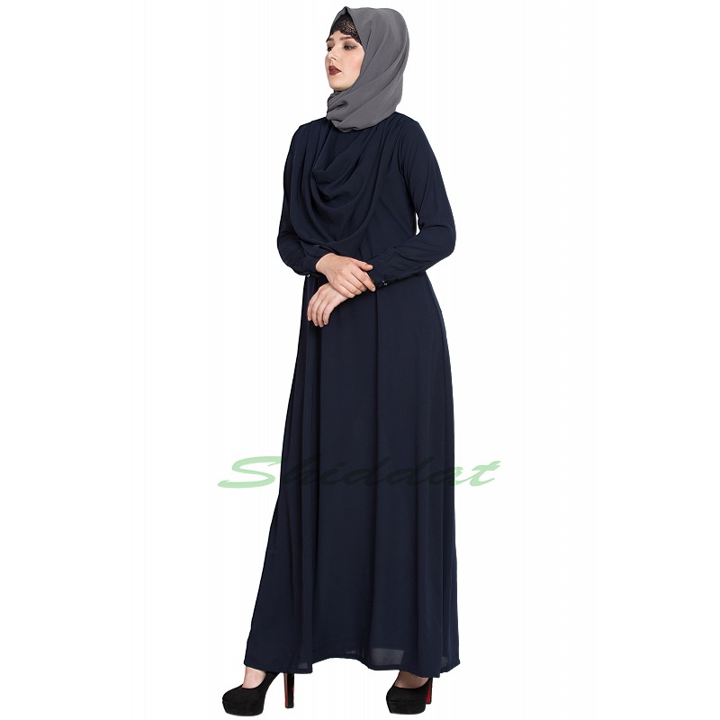 Abaya online- Buy this Modest abaya with attached shawl at www.shiddat...
