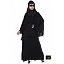 Trendy Black Abaya with Outer Layer