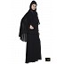 Trendy Black Abaya with Outer Layer