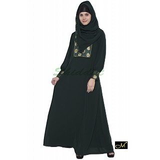 Chic style Abaya- Dark Green