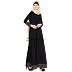 A-line designer abaya - Black color  A-line designer abaya - Black color