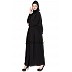 Frock Style Abaya with embroidery - Black Frock Style Abaya with embroidery - Black