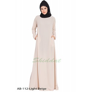 A-line inner abaya- Light Beige