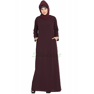 A-line inner abaya- Wine