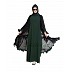 Double layer abaya with frills-  Black-Green Double layer abaya with frills-  Black-Green