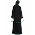 Double layer abaya with frills-  Black-Green Double layer abaya with frills-  Black-Green