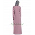 Designer abaya with a zipper on yoke- Puce Pink