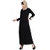 A-line abaya with embroidery work- Black A-line abaya with embroidery work- Black