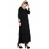 A-line abaya with embroidery work- Black A-line abaya with embroidery work- Black