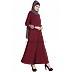 A-line abaya with embroidery work- Maroon A-line abaya with embroidery work- Maroon