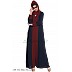 Long Cardigan abaya- Blue-Maroon Long Cardigan abaya- Blue-Maroon