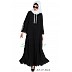 Embroidered Umbrella abaya- Black