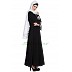 Embroidered Umbrella abaya- Black