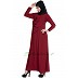 Modest abaya with attached Shawl- Maroon Modest abaya with attached Shawl- Maroon