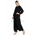 Abaya with attached georgette layer- Black Abaya with attached georgette layer- Black