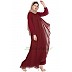 Abaya with attached georgette layer- Maroon Abaya with attached georgette layer- Maroon
