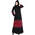 Casual Dress abaya- Black-Maroon Casual Dress abaya- Black-Maroon