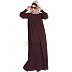 Casual pleated abaya- Wine color