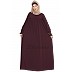 Casual pleated abaya- Wine color