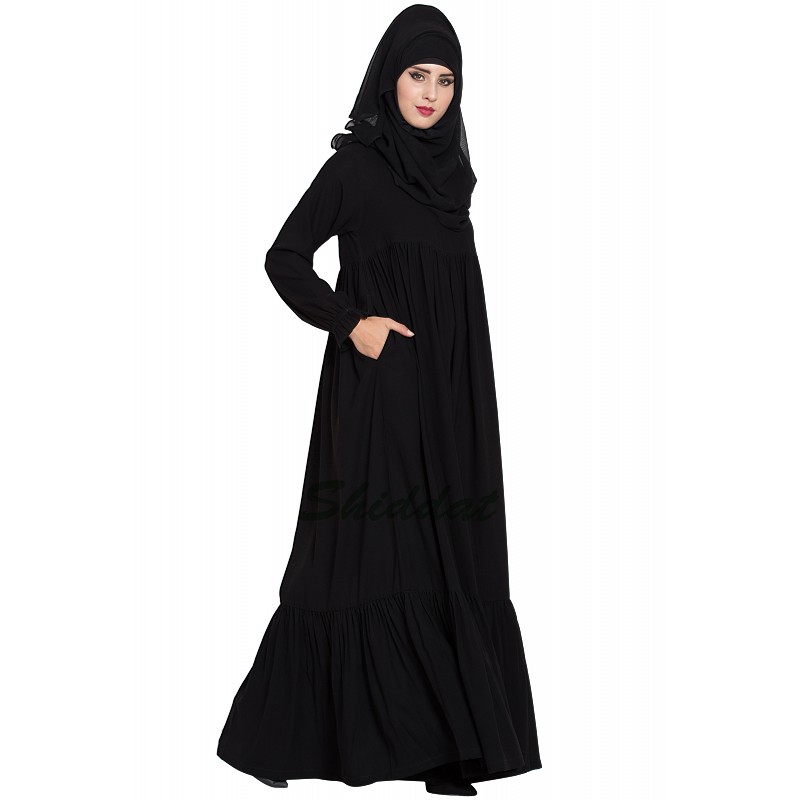 Abaya online- Buy designer abaya with belt at www.shiddat.com
