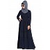 Designer abaya with Pintucks- Navy Blue Designer abaya with Pintucks- Navy Blue