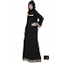 Simple Black Abaya with Golden Lace Simple Black Abaya with Golden Lace