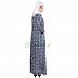 Front open Abaya- Navy Blue printed Front open Abaya- Navy Blue printed