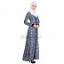 Front open Abaya- Navy Blue printed Front open Abaya- Navy Blue printed