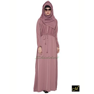 Designer Abaya in puce pink color