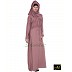 Designer Abaya in puce pink color Designer Abaya in puce pink color