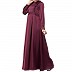 Designer Nida Dress abaya- Burgundy Designer Nida Dress abaya- Burgundy