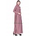 Designer Pin-tuck abaya- Puce Pink   Designer Pin-tuck abaya- Puce Pink