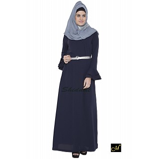 Islamic maxi dress - Abaya in Dark Blue color