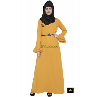 Islamic maxi dress- Abaya in Mustard color