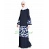  Floral Patched Abaya - Blue