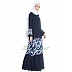  Floral Patched Abaya - Blue