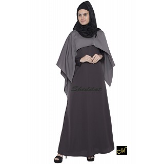 Cape abaya dress- Dark grey