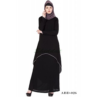 C  Cut Abaya- Black