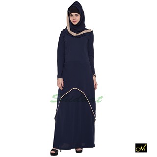 C  Cut Abaya- Navy Blue