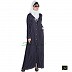 Front Open Strip Abaya- Navy Blue